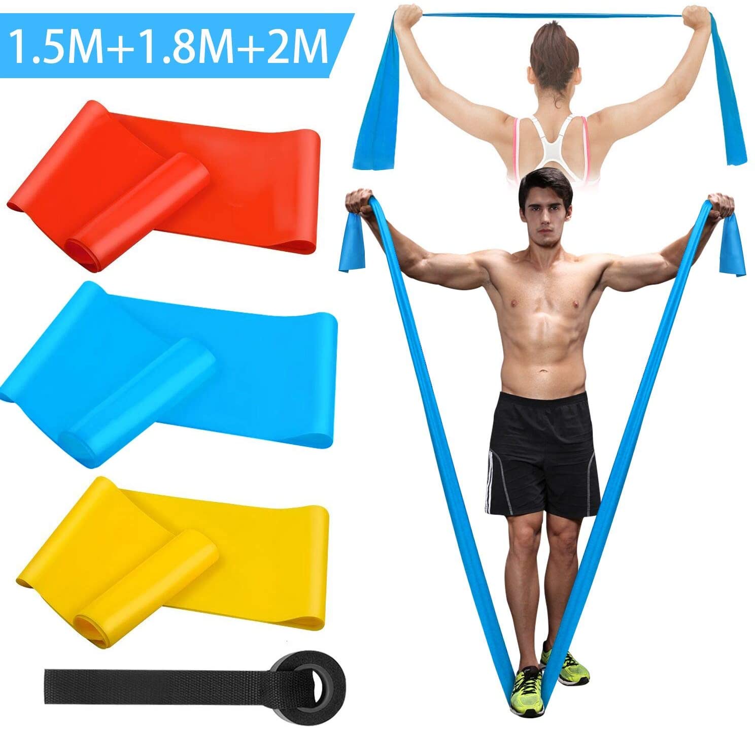 Crossfit Accessories - Elastische Fitnessbänder, 3 Stück, Widerstandsbänder, elastische