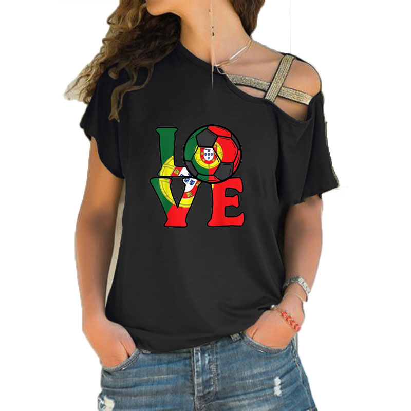 Crossfit Accessories - Damen Locker Sitzendes T-Shirt mit Schrägausschnitt